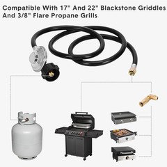 12FT Propane Gas Pit Grill Hose and Regulator for LP BBQ Gas Grill 3/8″ Female