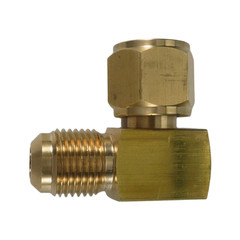 Brass Right Angle Elbow 3/8 Female Inverted Flare to 3/8 Male Flare for Heaters