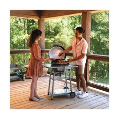 3-in-1 Dual Fuel Grill & Griddle w/ Charcoal Mode, Black