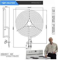 Electric Range Burner Element Unit Set 235217 8” & 235210 6” GE Hotpoint RCA 4