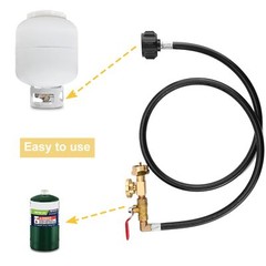 Propane Refill Adapter Hose with Gauge, 4 FT/48 Inch Propane Tank Refill Adapter