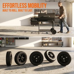 6Pcs Wheels for Cart Replacement Easy Maneuver Black