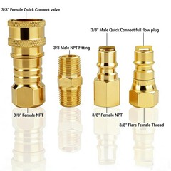 MCAMPAS 3/8 Inch Natural Gas Quick 3/8″ Connector Kit, golden yellow