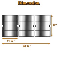 17 Inch Dual Cast Iron Grill Grates Fits Nexgrill 6 Burner 7200896B BBQ