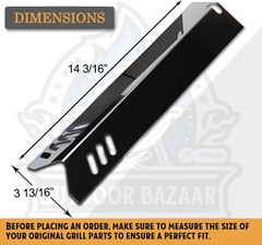 3 PCS 143/16 Inch Porcelain Steel Heat Plate Fits Master Cook Backyard Grill