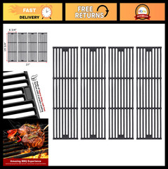 4 PCS Cast Iron Grill Grates Replacement for Chargriller 3001, 5050, 3008 & More