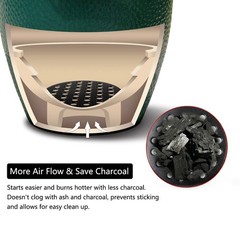 Dracarys Round cast Iron fire Grate, BBQ high Heat Charcoal L-9 Inch, Green