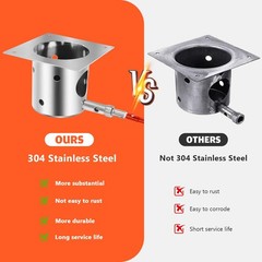 304 Stainless Steel Fire Burn Pot & Hot Rod Ignitor Kit – Replacement Parts f…