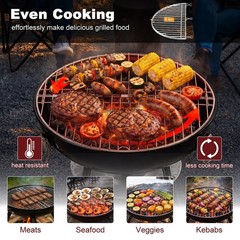 17″ Heavy-Duty Stainless Steel Grill Grate Replacement | Foldable, Non-Stick, Fi