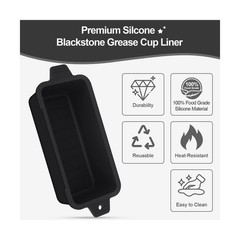 2 PCS Silicone Grease Cup Liners for Blackstone 36 28 22 17 Inch Griddle,Reus…