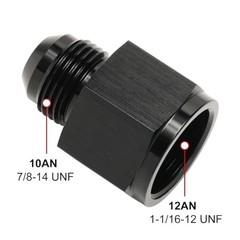 Flare Reducer Adapter Fitting Connector 12AN Female to 10AN Male Black – 2pcs