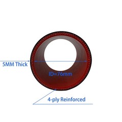 3″ ID (76mm) High-Temp Straight Silicone Hose Coupler With Stainless T-Bolt C…
