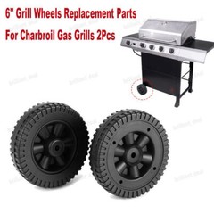 6″ Grill Wheels Replacement Parts 2pcs For Charbroil Gas Grills And Other Brands