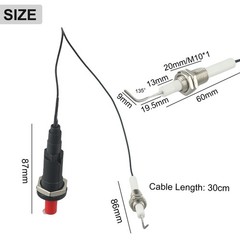 30cm/Pizeo Spark Ignition Set Igniter Electrode Cable For-Gas Burner Grill-Stove