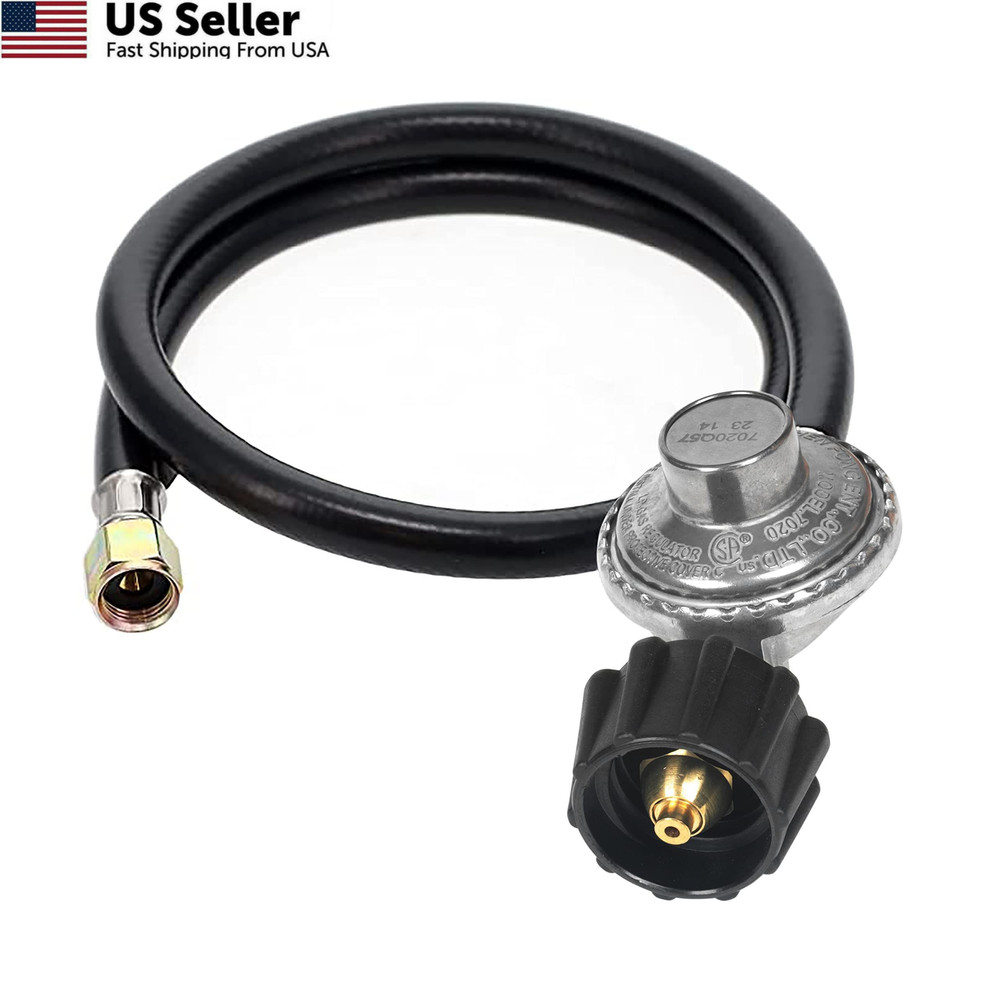 GrillAce 2-Feet propane Gas Grill Regulator and Hose, Replacement 2FT, Black