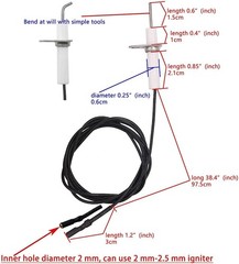 Burner Grill Ignitor Igniter Wire Ceramic Electrode Spark Plug Ignition for Gas