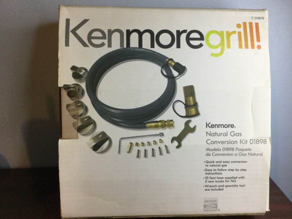 New Kenmore Grill Natural Gas Conversion Kit #10898 w/10’ hose and 5new knobs