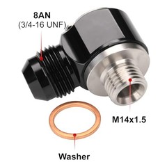 8AN Male Flare Banjo to M14x1.5 Stainless Steel Banjo Bolt 8AN to M14x1.5 Black