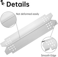 BBQ Heat Plates 3-Pack Stainless Steel 14.6″ for Nexgrill BBQ Pro Backyard Grill