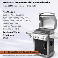 Cast Iron Grill Griddle Cooking Grates Set for Weber Spirit 300 Genesis B&C