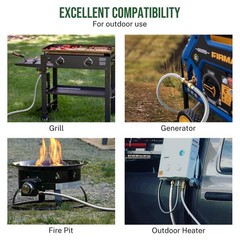 6 Feet Propane Hose Extension, Braided 3/8″ Propane Extension Gas Line, 6ft Flex