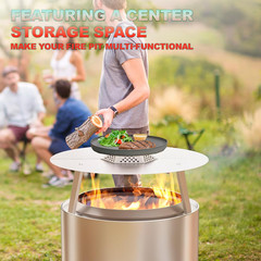 Heat Deflector for Solo Stove Yukon 27”, Deflector with Carrying Hook Handle &