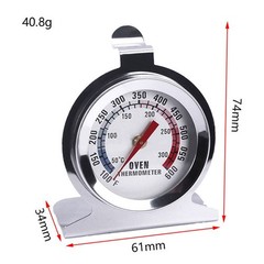 Long lasting Stainless Steel Oven Thermometer with Hook and Panel Design