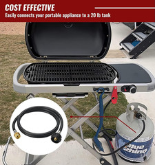 6 Feet Propane Adapter Hose, 1Lb to 20Lb Adapter Converts 1Lb Appliances to 5-40