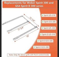 69787 Grill Burner Replacement for Weber Spirit and GS4 Spirit II 300 Series