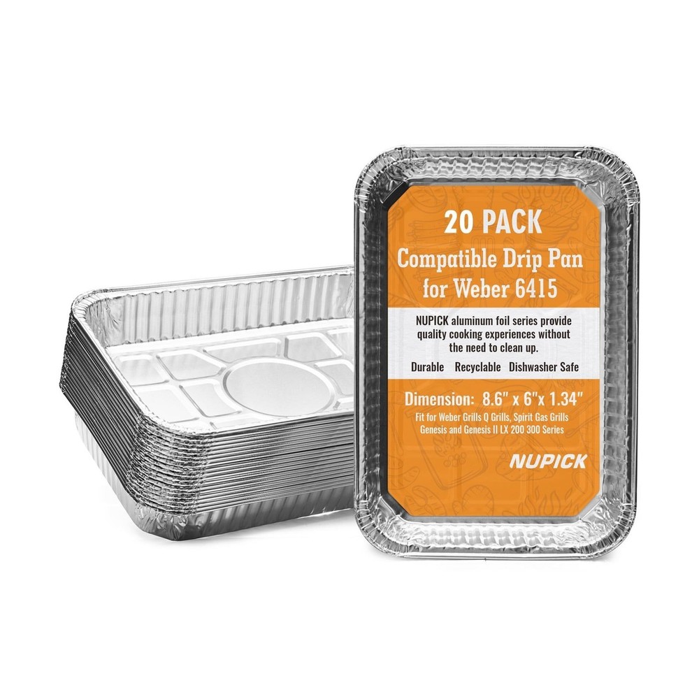 NUPICK 20 Pack 6415 Drip Pans Compatible for Weber Spirit Series, Genesis Ser…