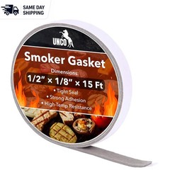 15 ft Flexible Smoker Gasket Seal for Grills 1/2″ x 1/8″ – Gray Quality
