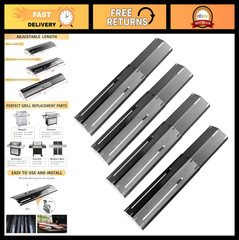 Adjustable Grill Heat Plates, Flame Tamers & Burner Covers, 4 Pack, 11.75″-21″ L