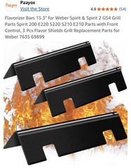5 15.3″ Flavorizer Bars for Weber Spirit I & II 310 320 330 Front-Mounted