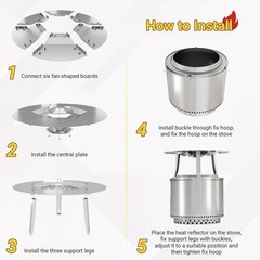 Upgraded Heat Deflector for Solo Stove Ranger 15’’, 304 Stainless Steel Heat …