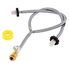 Propane Y-Splitter Adapter Hose with Brass Fittings for Dual Tank Connection