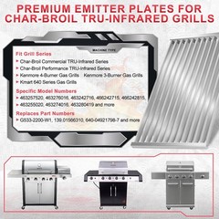 17″ Charbroil Infrared Emitter Grates 304 Stainless Steel Warp-Resistant