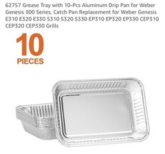LS’BABQ 62757 Grease Tray with 7515 Catch Pan and 10-Pcs Aluminum Foil Liner …