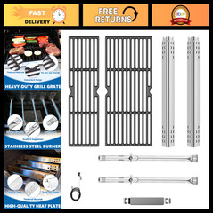 Replacement Parts Kit for Charbroil Grills – Heat Plates & Cooking Grates Set