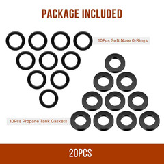 Propane Tank Gasket and 10 O-Rings for Soft Nose P O L Fittings