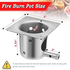 Fire Burn Pot and Hot Rod Ignitor Kit, Heavy Duty Fire Pot and Hot Rod/Grill 1