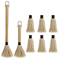 For Grilling Basting Mop for BBQ Sauce Basting with 6 Extra Replacements