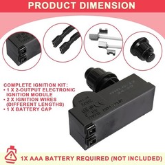 DHLG-12 Grill Igniter Kit for Charbroil Grill Replacement Parts, 2-Outlet Pus…