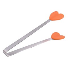 Compact and Practical Heart Shaped Food Tongs with Silicone Tips Pack of 10
