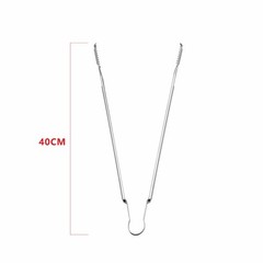 Cooking Tongs Stainless Steel High Heat Resistant Barbecue Kitchen Tool 40cm