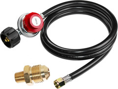 5 Feet 0-20 PSI Adjustable Propane Regulator Hose for QCC1 Tank Grill Burner