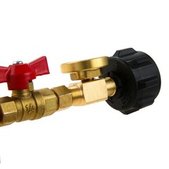 Safety QCC1 Propane Refill Elbow Adapter with Propane Tank Gauge Control Valve