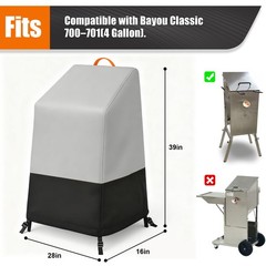 Deep Fryer Cover for Bayou 700-701, Outdoor 4-Gallon Fryer Cover, Heavy Duty …