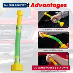 4 PCS 10.8” Gas Can Spout Replacement with 2 PCS Hose Bender and 6 PCS Yellow G