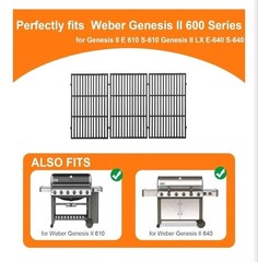 SafBbcue Grill Grates for Weber Genesis II 600 Series