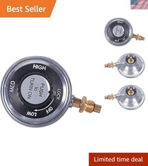 Propane Gas Regulator Control Valve for Tabletop Grills – Adjustable BTU 250 PSI